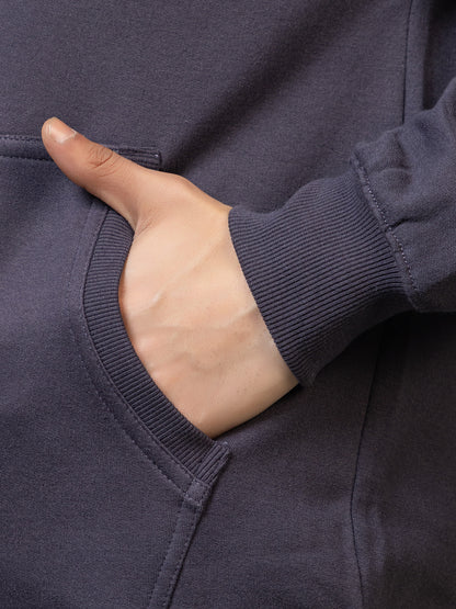 Men's Ironic Slogan Pullover Hoodie - Polar Navy Blue