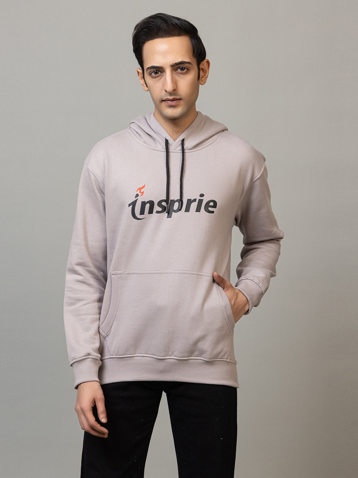 The Insprie street style print hoodie - Polar gray