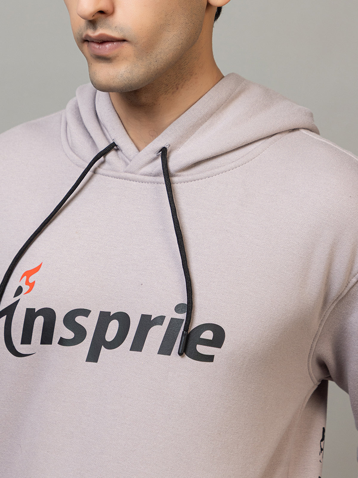 The Insprie street style print hoodie - Polar gray