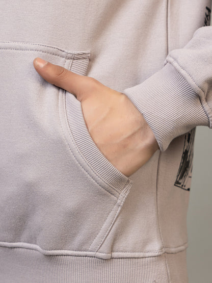 The Insprie street style print hoodie - Polar gray