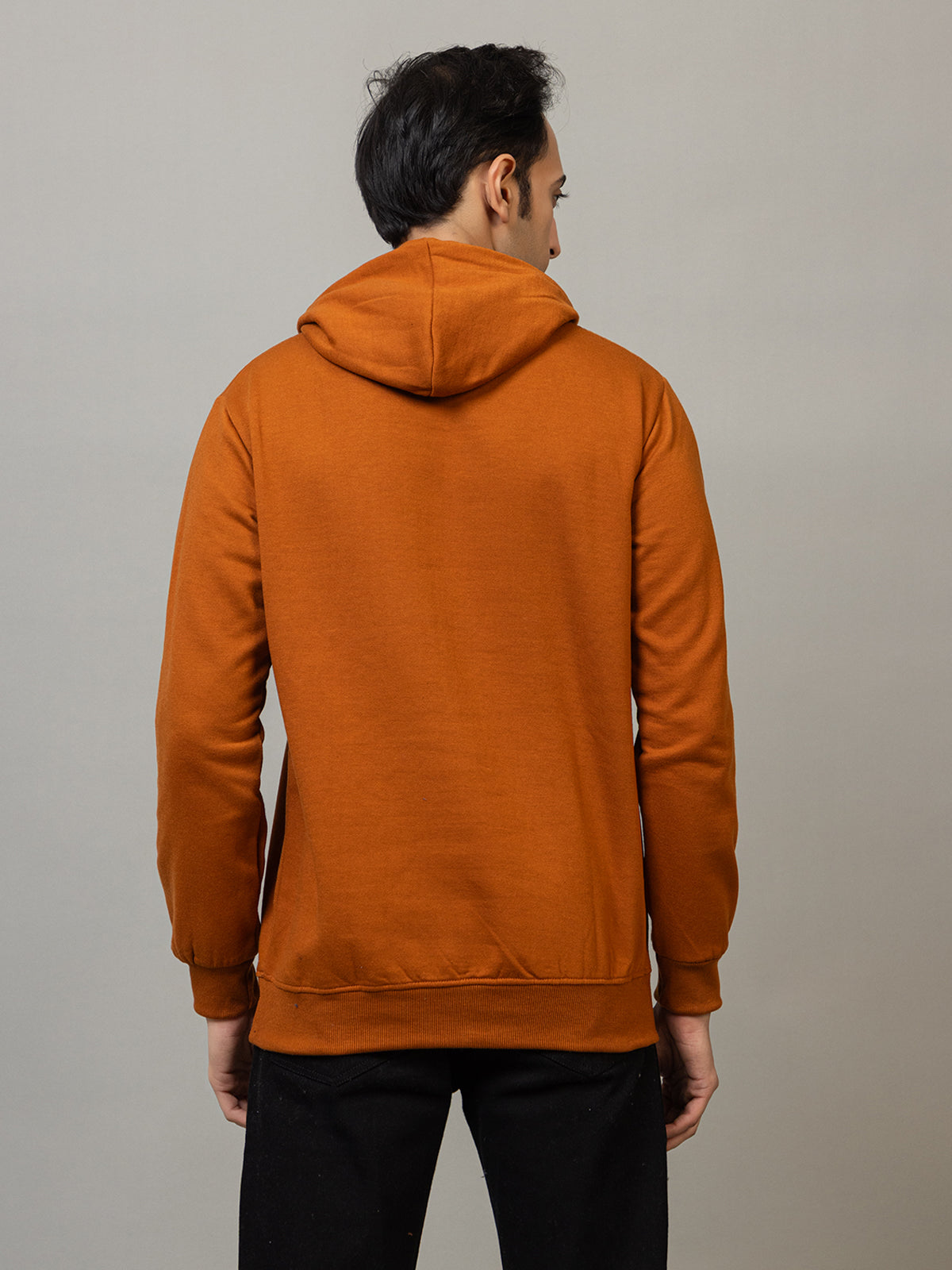 Men's 'BELIVE IN YOURSELF' Abstract Text Hoodie - Breeze Warm Amber