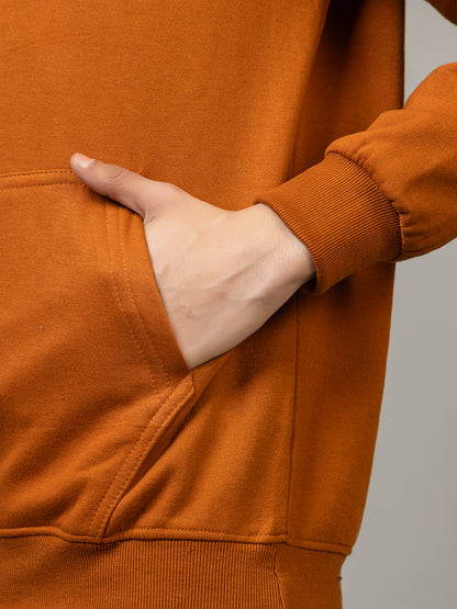 Men's 'BELIVE IN YOURSELF' Abstract Text Hoodie - Breeze Warm Amber