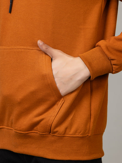 Men's Anime Electric Eyes Graphic Hoodie - Warm Breeze Amber