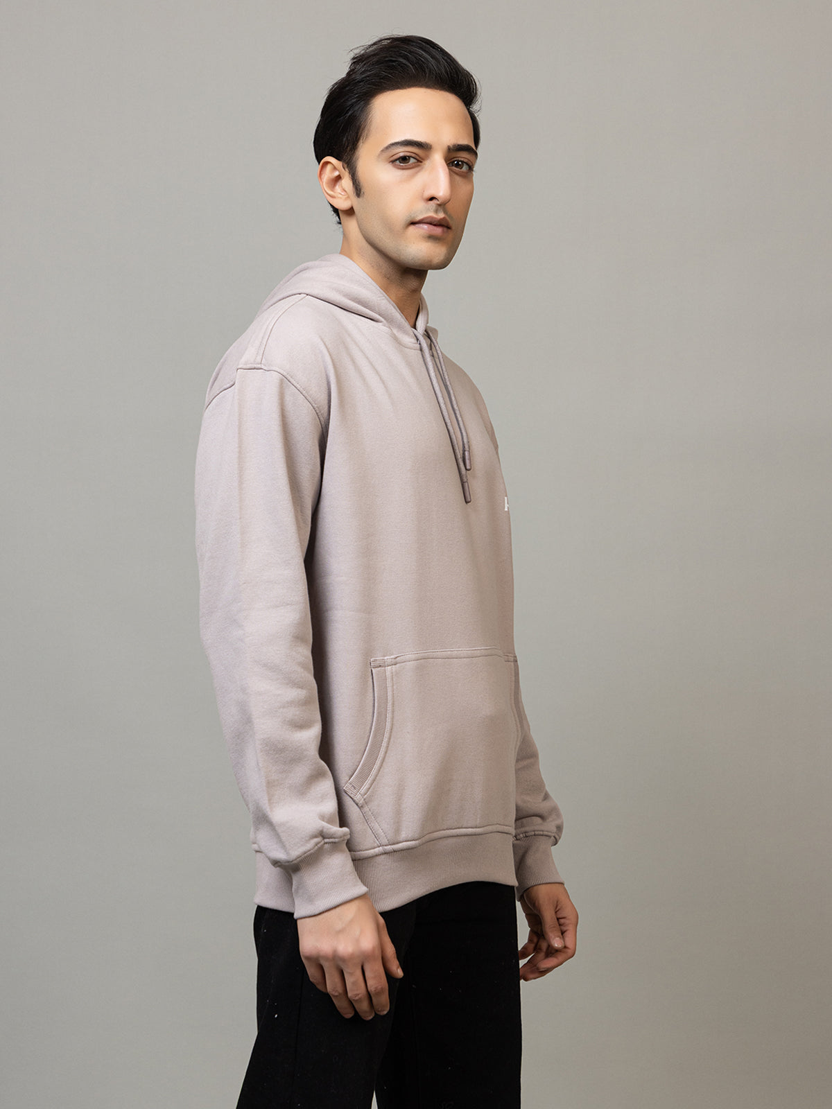 Men's 'Alien Humans' Graphic Pullover Hoodie - Polar Stone Beige
