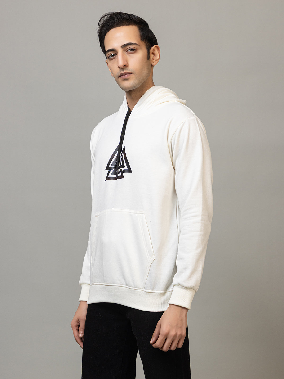 Bermuda triangle print hoodie - Polar white