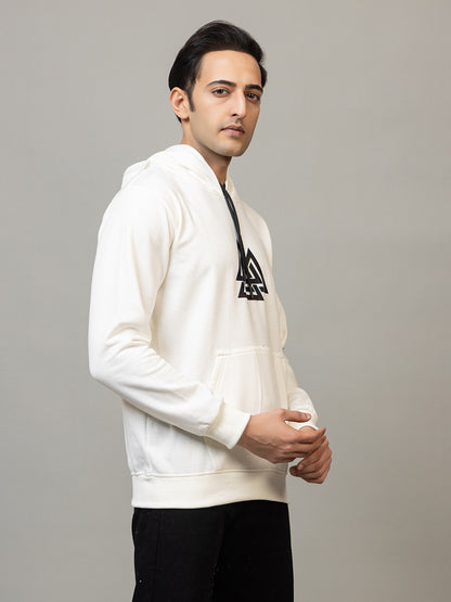 Bermuda triangle print hoodie - Polar white