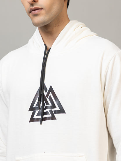 Bermuda triangle print hoodie - Polar white