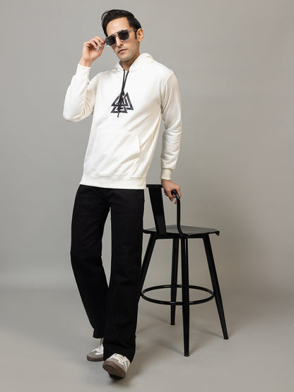 Bermuda triangle print hoodie - Polar white