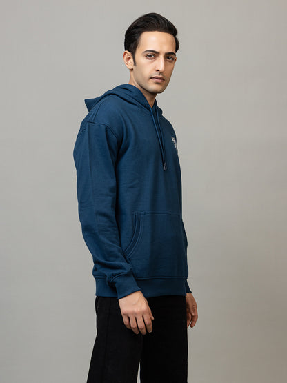 Men's 'Street Eye' Tattoo-Style Back Graphic Hoodie -Polar Midnight Navy