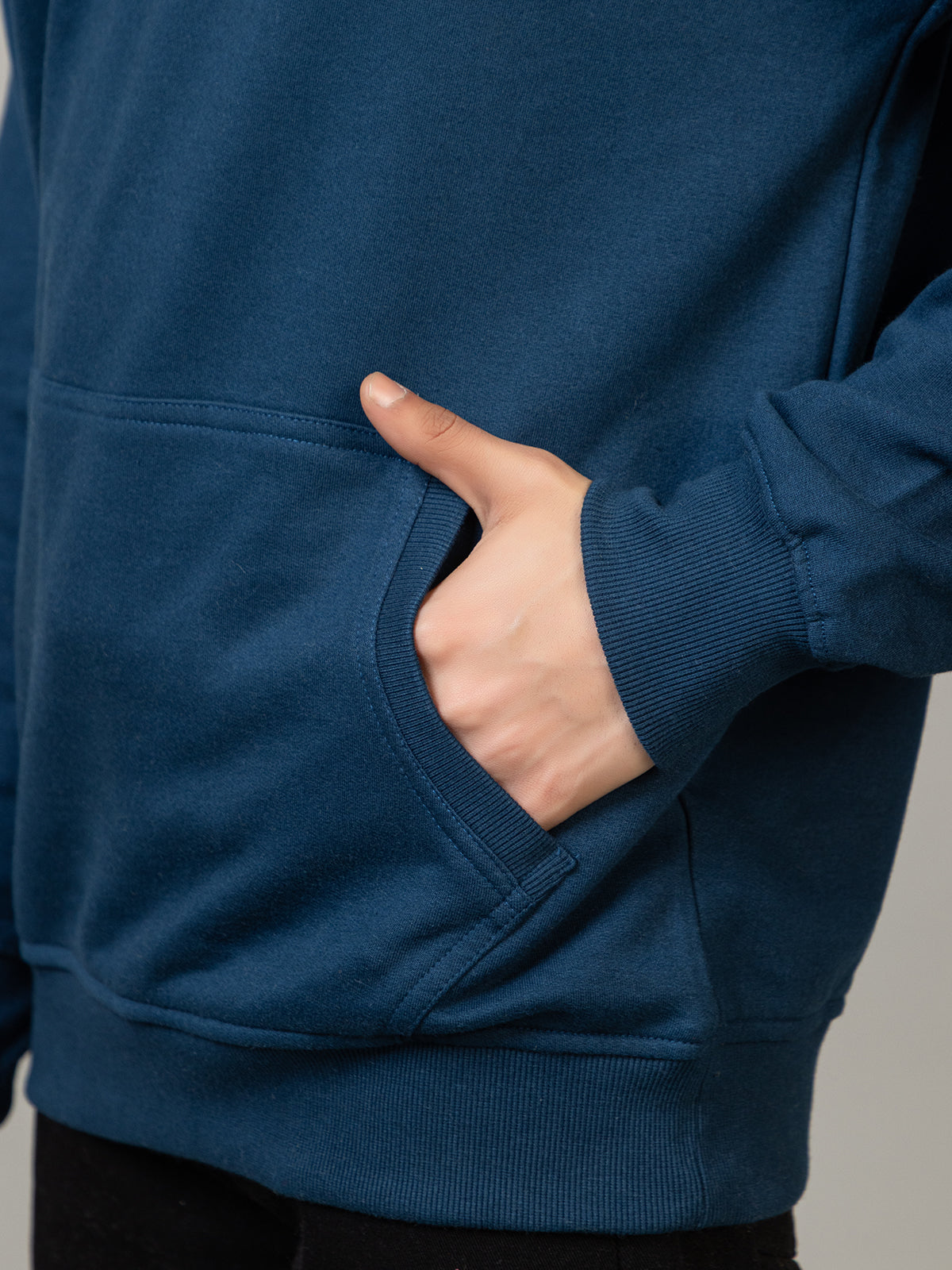 Men's 'Street Eye' Tattoo-Style Back Graphic Hoodie -Polar Midnight Navy