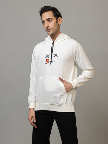 Cross-Eyed Emoji' Hoodie - Polar White