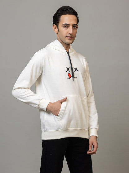 Cross-Eyed Emoji' Hoodie - Polar White