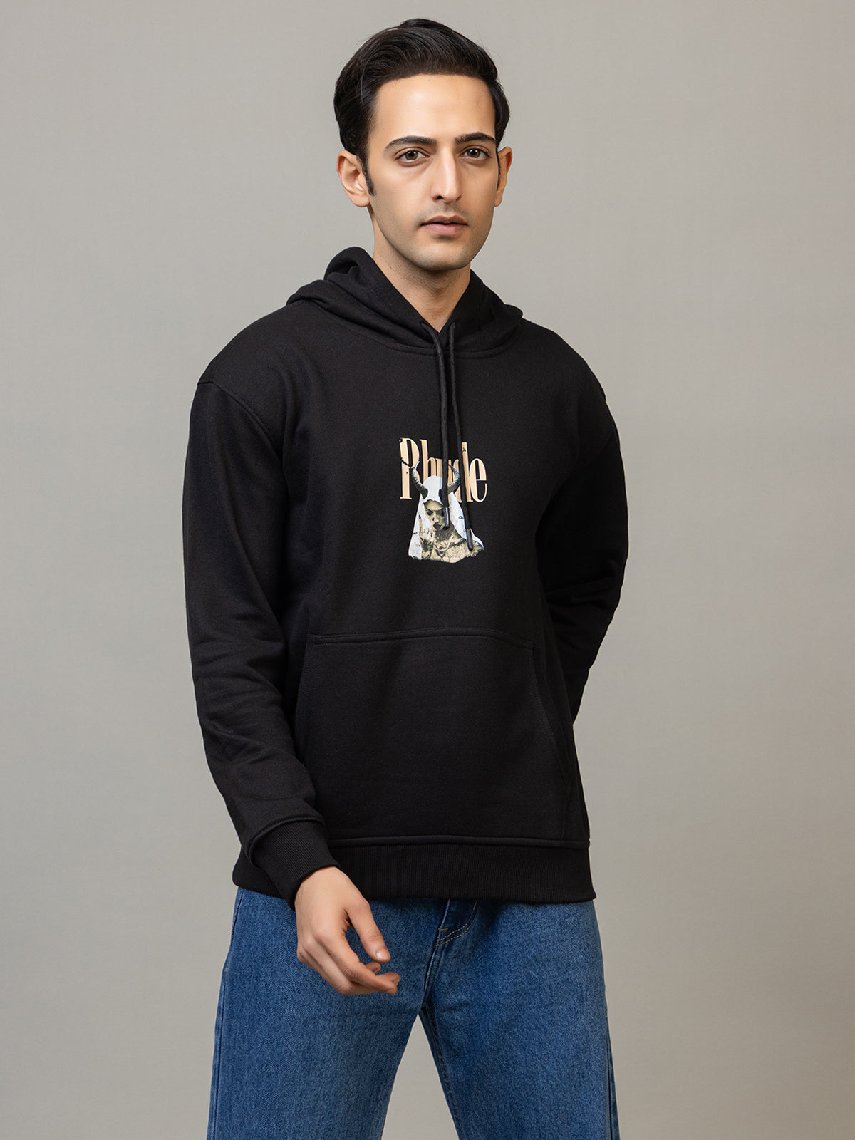 Rhude street style print hoodie - Polar black