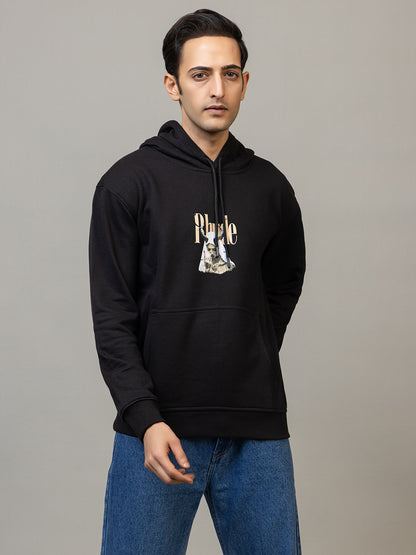 Rhude street style print hoodie - Polar black
