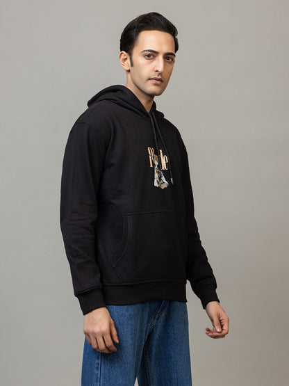 Rhude street style print hoodie - Polar black