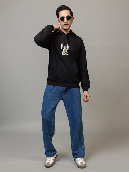 Rhude street style print hoodie - Polar black