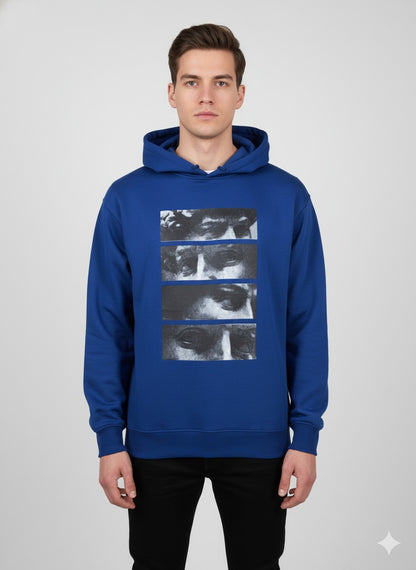Men's Renaissance Eyes Graphic Pullover Hoodie -Breeze Royal Blue