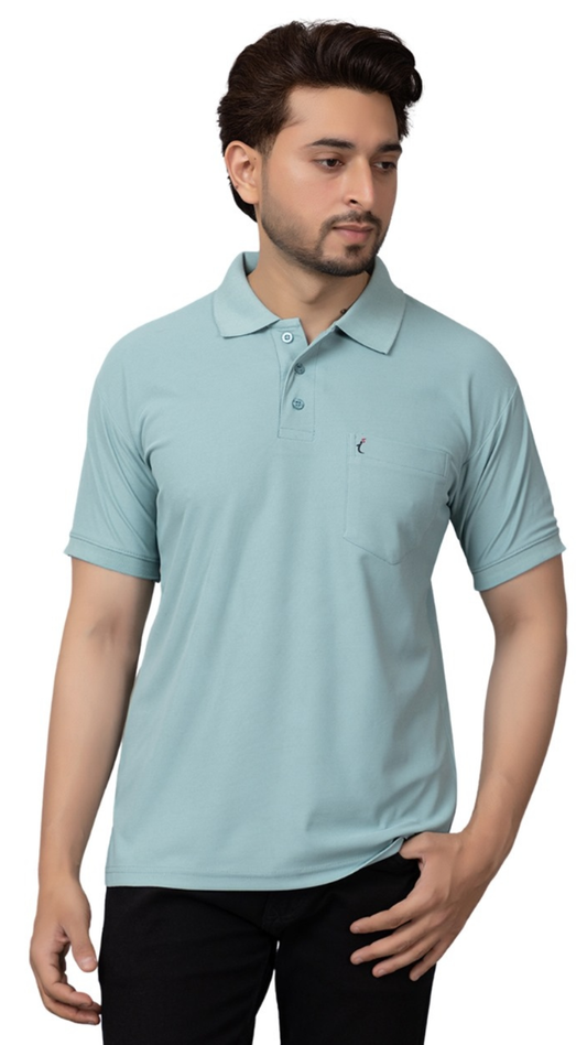 Everyday Comfort Short Sleeve Polo with Pocket Green