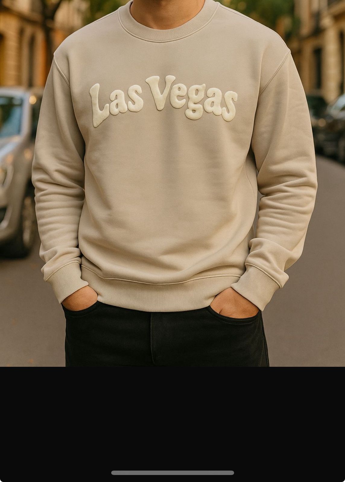 Beige “Las Vegas” Sweatshirt – Clean Minimalism Meets Street Style