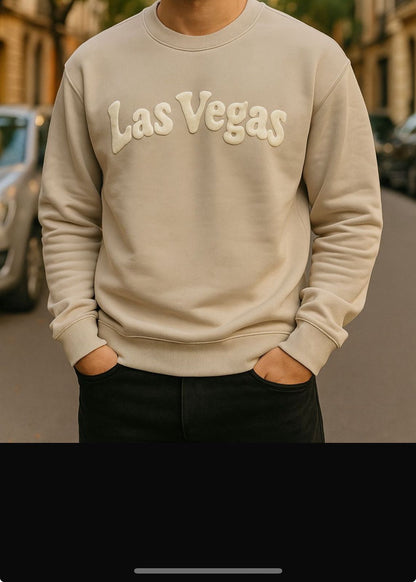 Beige “Las Vegas” Sweatshirt – Clean Minimalism Meets Street Style