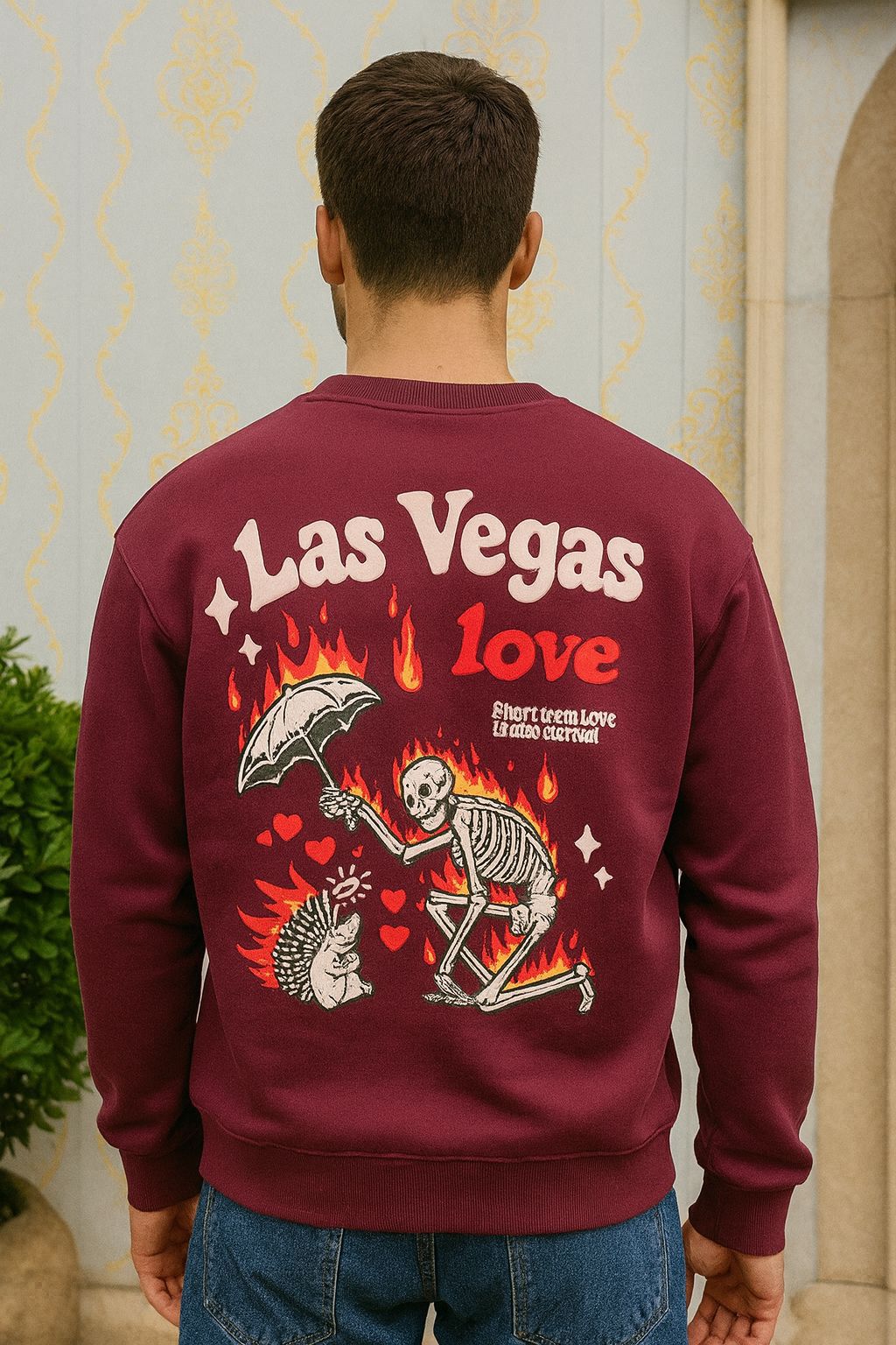 Maroon “Las Vegas” Sweatshirt – Classic City Style with a Modern Edge
