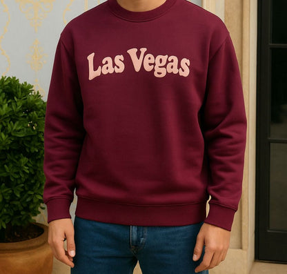 Maroon “Las Vegas” Sweatshirt – Classic City Style with a Modern Edge